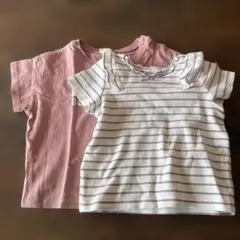 MiiT ピンク ストライプ Tシャツ 2枚セット