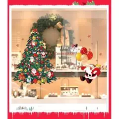 クリスマス ツリー ウォールステッカー 壁 窓 トナカイ ガラス サンタ