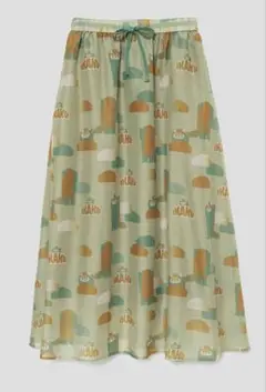 美品　グラニフ　イカク　シアーギャザースカート　Lサイズ