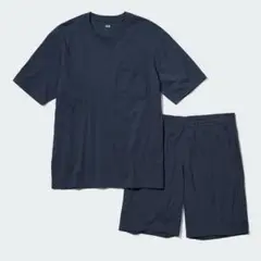 【ユニクロ】エアリズム コットン 半袖 ネイビー M