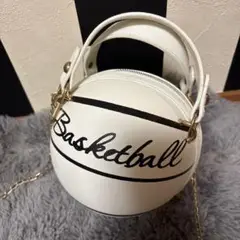 バスケットボール型ホワイトバッグ