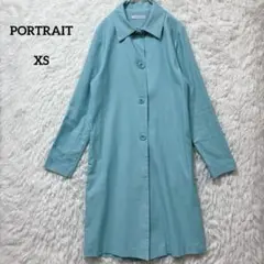 PORTRAIT ロングコート XS 水色 薄手 USA製 ポケットあり