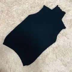 ZOOTIE 黒 ハイネックノースリーブ リブニットトップス レディースM