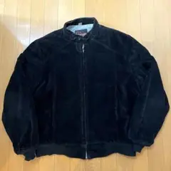 80sUSA製　ブラックコーデュロイ　ブルゾン　チンスト