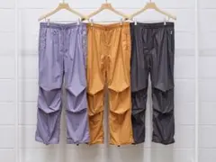 unused tuck nylon pants /brown black
