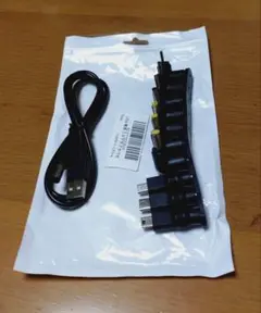 USB充電ケーブル丸端子1本 ＋ 変換プラグ10種類