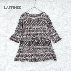 ラフィーネ LAFFINEE レディースカットソー 花柄 総柄 五分袖 日本製