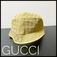 【美品】GUCCI グッチ ハット 帽子 gg柄 キャンバス ベージュ XS