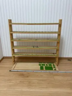 【木製】トミカ対応 ミニカー展示棚 5段 台座付き