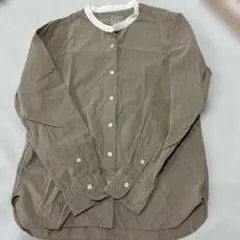 ブラウン？ベージュ？画像より薄い色 長袖シャツ Mサイズ 無印良品 MUJI