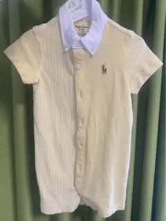 Ralph Lauren イエロー ストライプロンパース