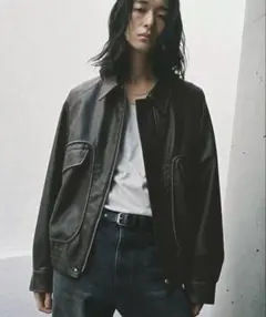 ARTIFICIAL GRAIN FLIGHT BLOUSON/チャコール・M