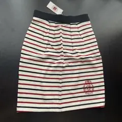 新品　タグ付き POLO ストライプ　綿スカート　 ファスナー　定価5900円