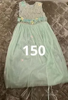 ドレス　発表会　表彰式　エメラルド　グリーン　可愛い　150