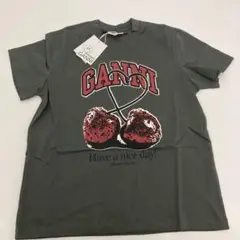 GANNI チェリーグラフィック Tシャツ グレー 新品