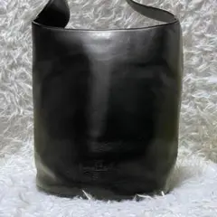 MARGARET HOWELL バケツ型 レザーワンショルダーバッグ ブラック