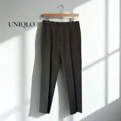ユニクロ【XL】パンツ チェック クロップド スラックス きれいめf783