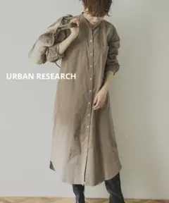 URBAN RESEARCH コーデュロイ バンドカラー シャツ ワンピース