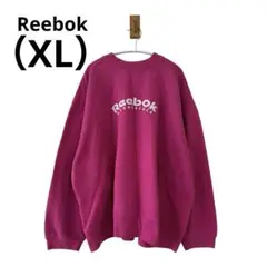 Reebokリーボックトレーナー裏起毛ピンクXL大きいサイズゆるだぼ
