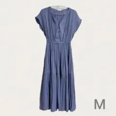 【美品】GLACIER◆プリーツワンピ◆水色◆裏地あり◆M