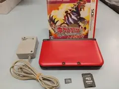 3DS LL レッド×ブラック　オメガルビー付　タッチペンなし