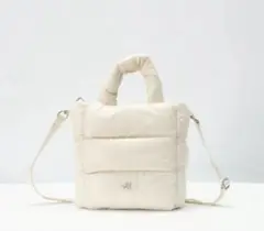 【韓国限定】ホワイトレーベル　PLUMPY TOTE BAG MINI クリーム