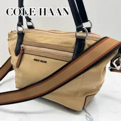 美品　コールハーン　2way ショルダーバッグ　バイカラー　ブラウン　ナイロン