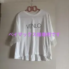 美品　clocheクロシェ 袖チュール　ロゴTシャツ ホワイト