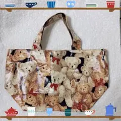 テディベア クマ柄ビニールトートバッグ