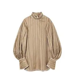 mame Floral Strippe Silk Jacquard Shirt