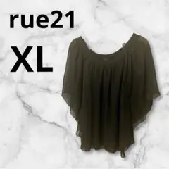 rue21 オフショル シフォンブラウス 黒 XL