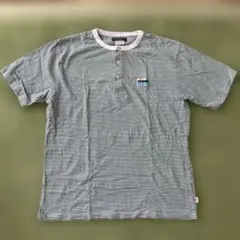 ストライプ ヘンリーネック Tシャツ