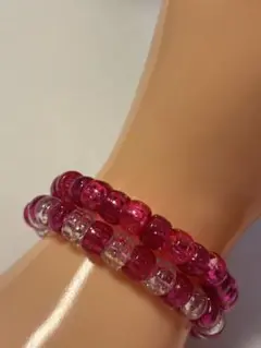 シンプルブレスレット　ピンク　ギャル　平成　デコラ系