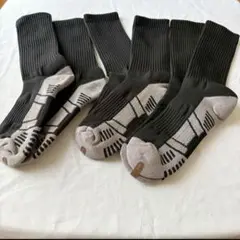 ★3足 ブラック 通気性 ノンスリップグリップ スポーツソックス 黒色 黒
