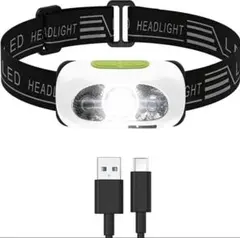 ヘッドライト センサー機能 USB充電 高輝度 LED5種点灯モード 防水防塵