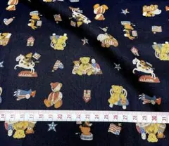 ♪可愛いハギレ⑭アメリカンカントリー テディベア ネイビー 110×50 レア♪