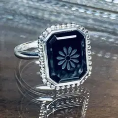 OLD TIFFANYオールド ティファニー ブラックオニキス デイジー リング