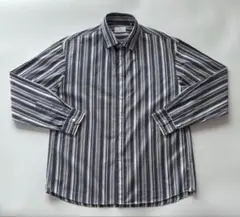 COLONY CLOTHING 長袖ストライプシャツ L ブルーグレー