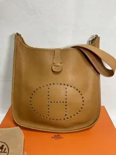 エルメス HERMES エヴリンGM アルデンヌ キャメル ショルダーバッグ