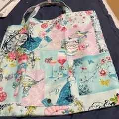 花柄折りたたみエコバッグ