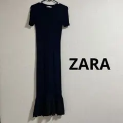 新品に近い　ZARA 半袖ロングワンピース S 裾アシメデザイン