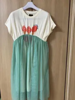 <美品>MARK'S BIG FIELD アイスクリームワンピース 半袖150㎝