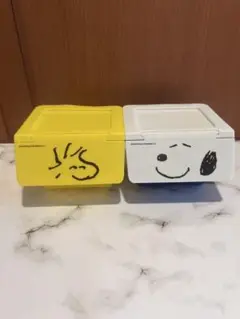 新品！スヌーピーとウッドストックの小物入れ二個セット(´ω`)
