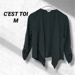 C'EST TOI ブラック カーディガン M スタイリッシュ