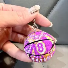8.BRYANTバスケットボールキーホルダー卒団引退名入れストラップ可能