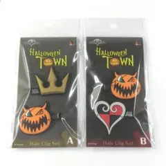 2個 ハロウィンタウン A＆B キングダム ハーツII ヘアクリップセット