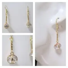 ハンドメイドピアス ジルコニア&スティック