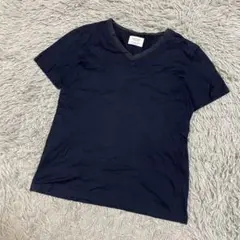 EDIFICE エディフィス　Vネックカットソー　Tシャツ ネイビー　44
