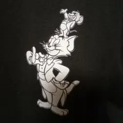 トム＆ジェリー プリント 半袖Tシャツ 黒　男女兼用