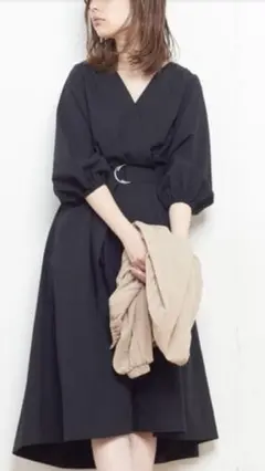 ナチュラルクチュール　カシュクールワンピース　ブラック